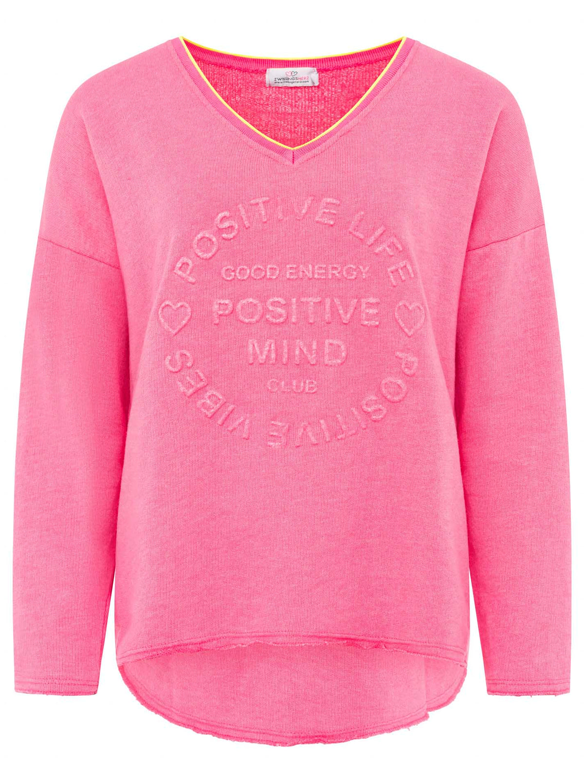 Zwillingsherz -  Sweatshirt "Positive Mind" Neonkante - Pink