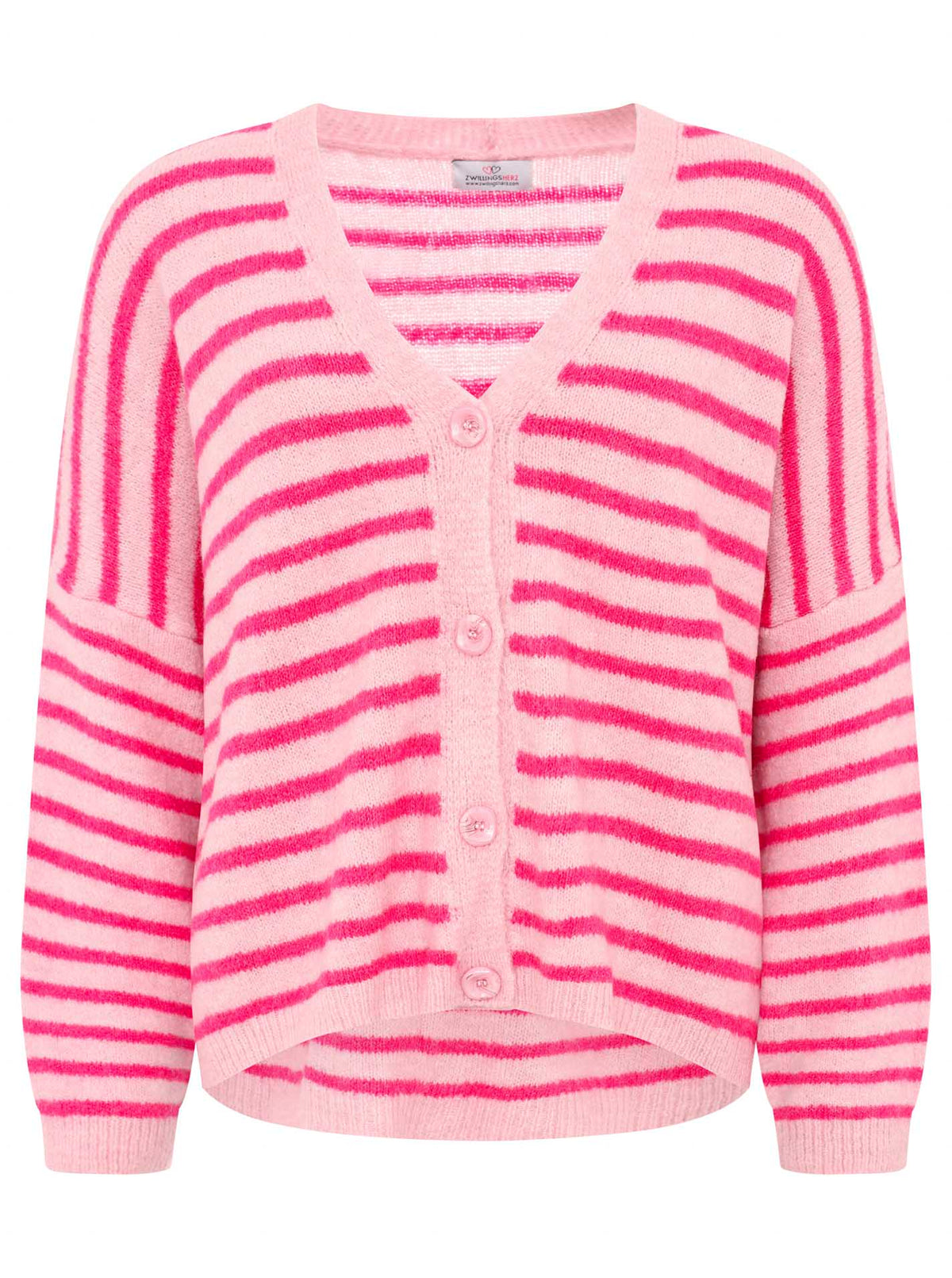 Zwillingsherz Streifen Cardigan - Pink