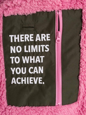 Zwillingsherz - Oversize Teddy Windjacke - Khaki/Pink