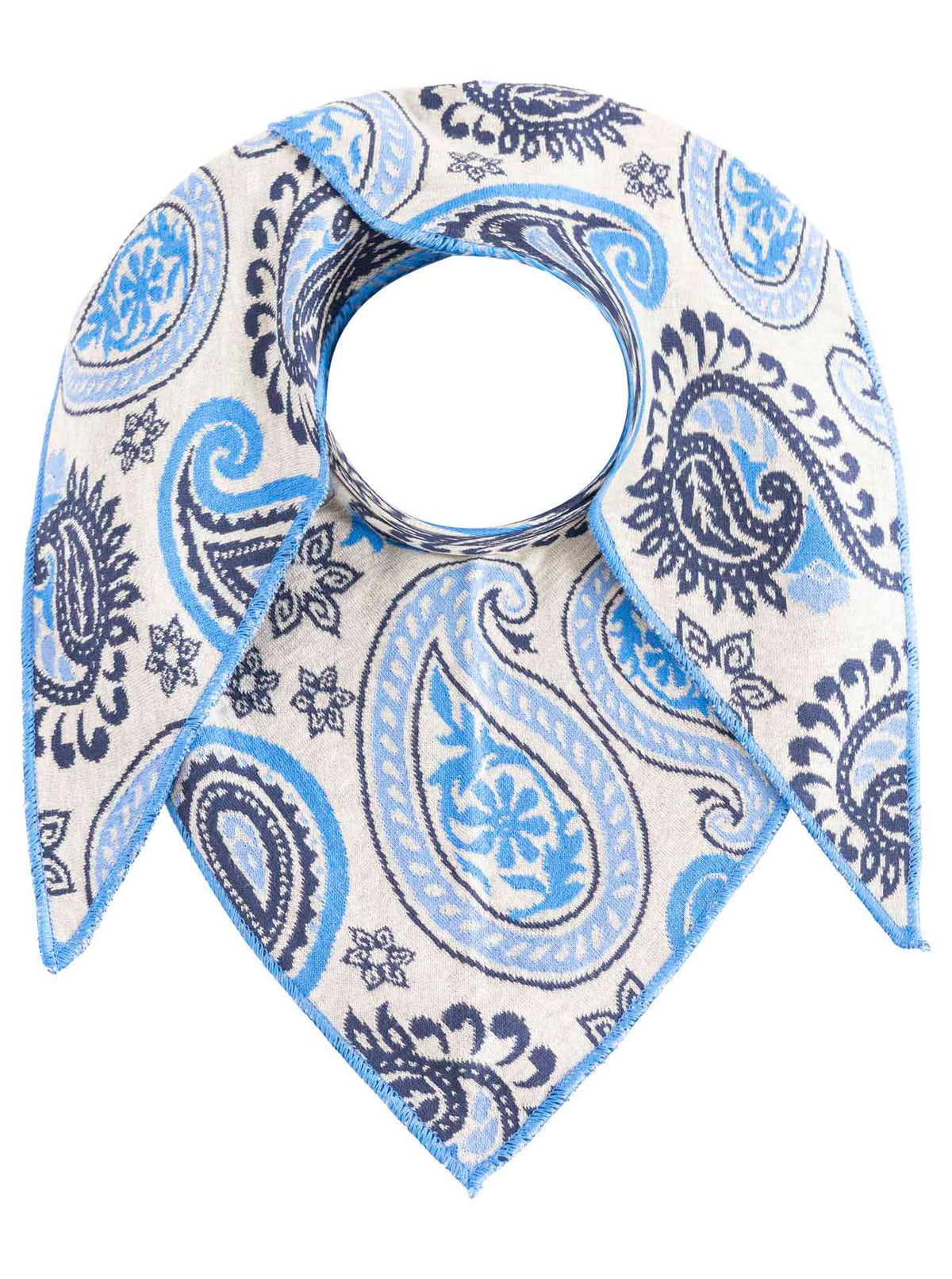 Zwillingsherz - Dreieckstuch "Happy Paisley" Baumwolle - Blau