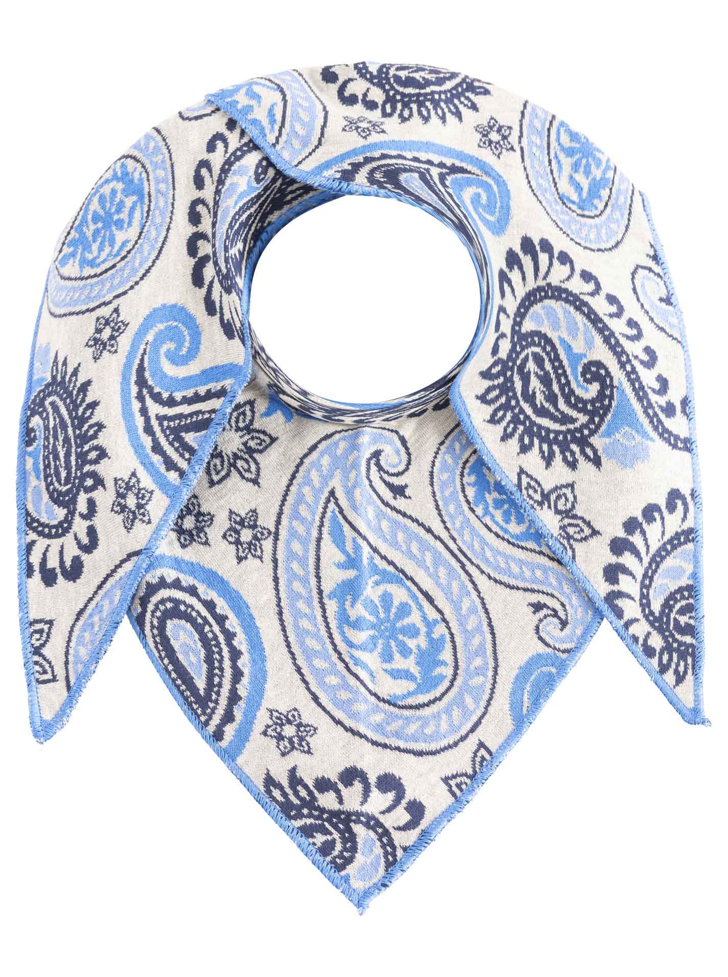 Zwillingsherz - Dreieckstuch "Happy Paisley" Baumwolle - Blau