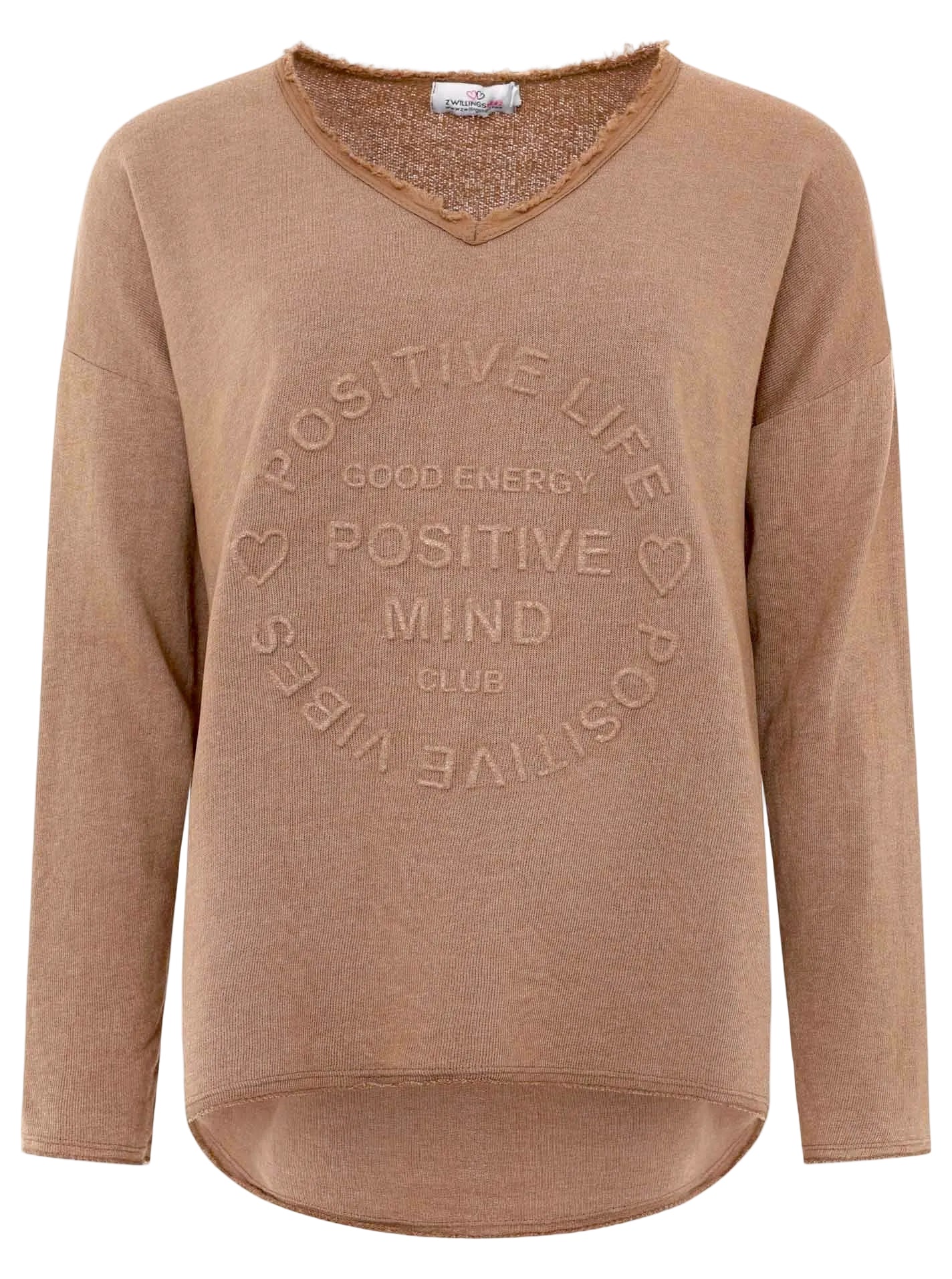 Zwillingsherz -  Sweatshirt "Positive Mind" - Braun