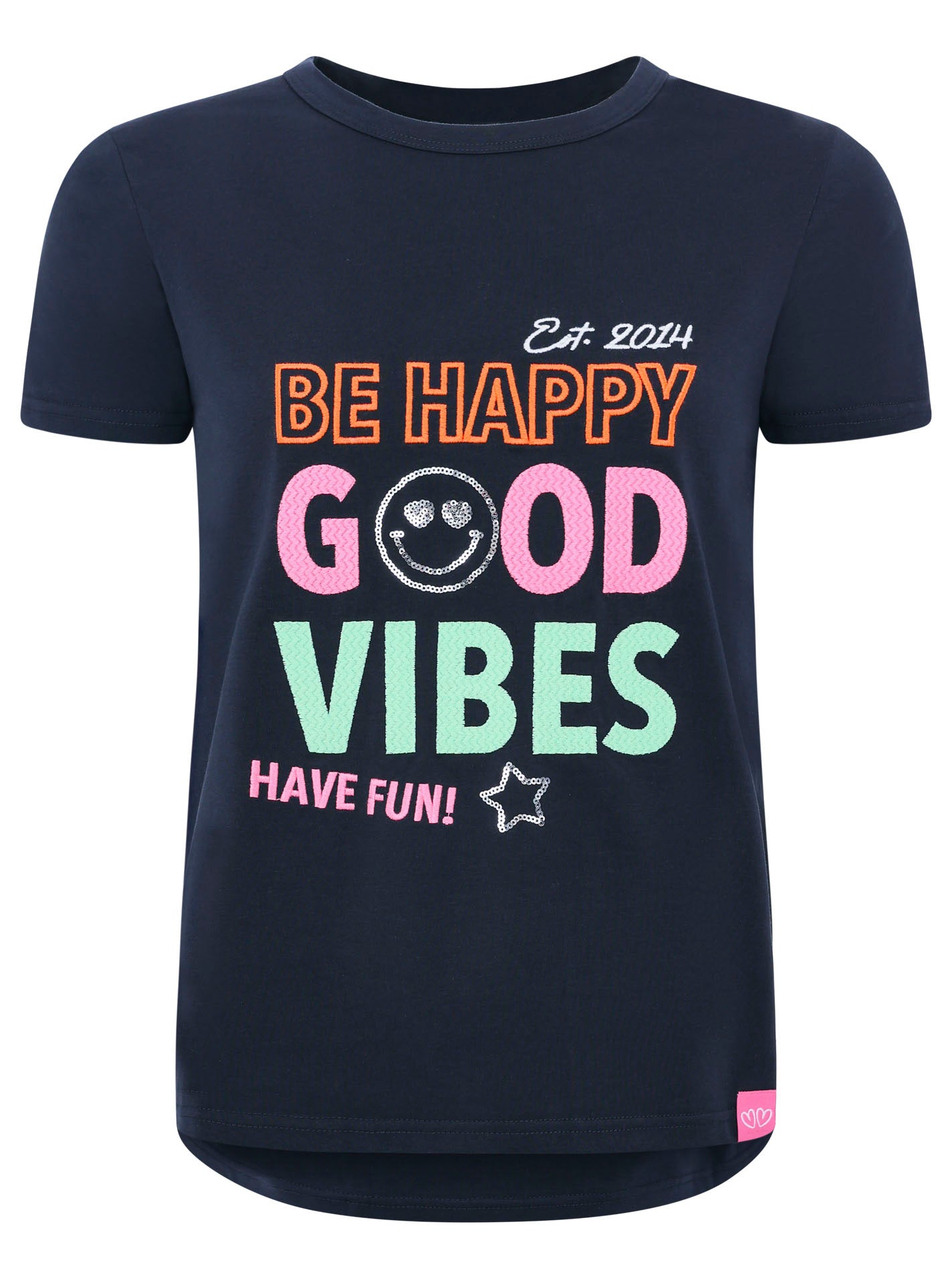 Zwillingsherz - T-Shirt "Be Happy" - Marine