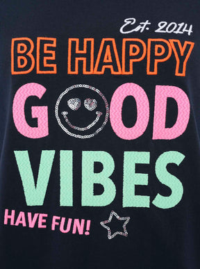 Zwillingsherz - T-Shirt "Be Happy" - Marine