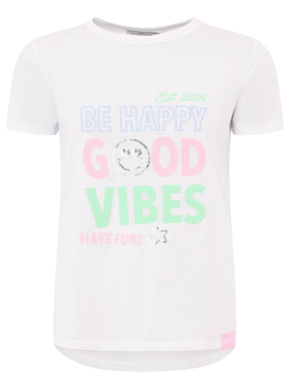 Zwillingsherz - T-Shirt "Be Happy" - Weiß