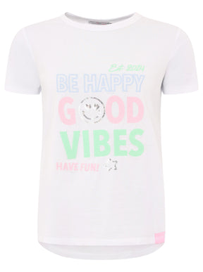 Zwillingsherz - T-Shirt "Be Happy" - Weiß