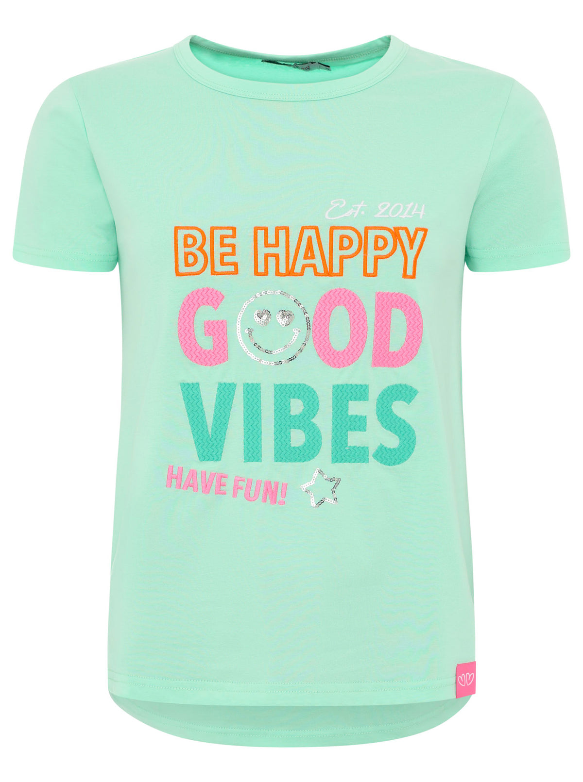 Zwillingsherz - T-Shirt "Be Happy" - Mint