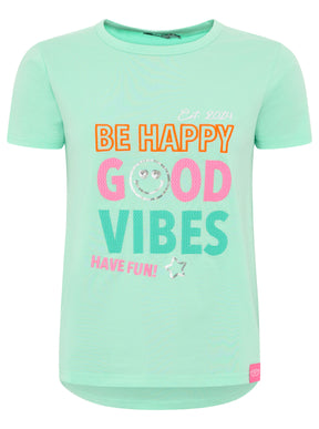 Zwillingsherz - T-Shirt "Be Happy" - Mint