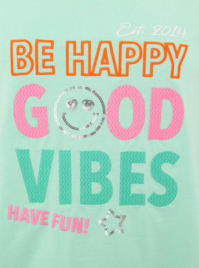 Zwillingsherz - T-Shirt "Be Happy" - Mint