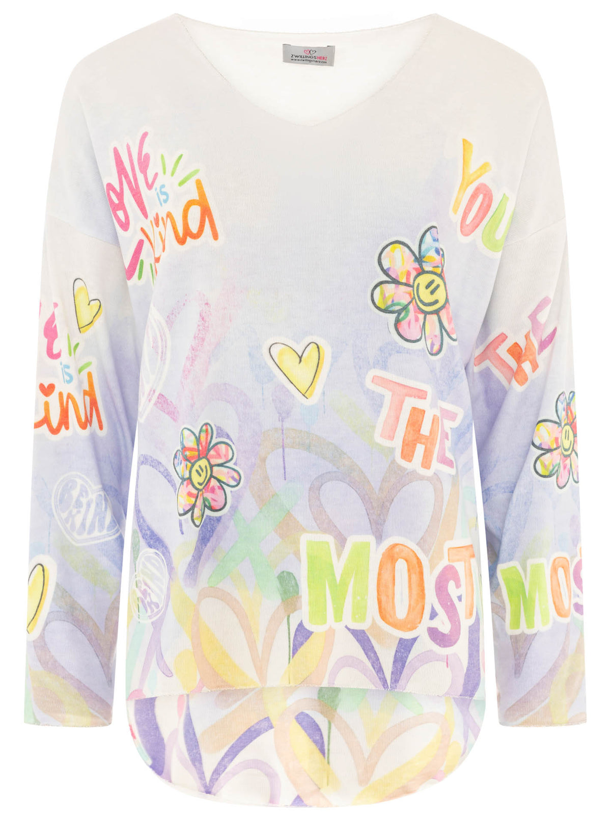 Zwillingsherz - Sweatshirt "Love is kind" - Blau