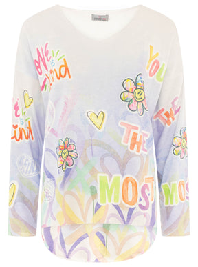 Zwillingsherz - Sweatshirt "Love is kind" - Blau