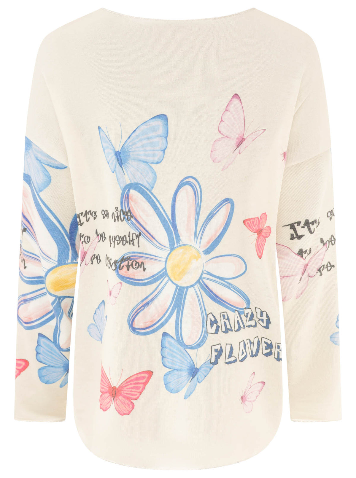 Zwillingsherz - Sweatshirt "Crazy Flower" - Creme