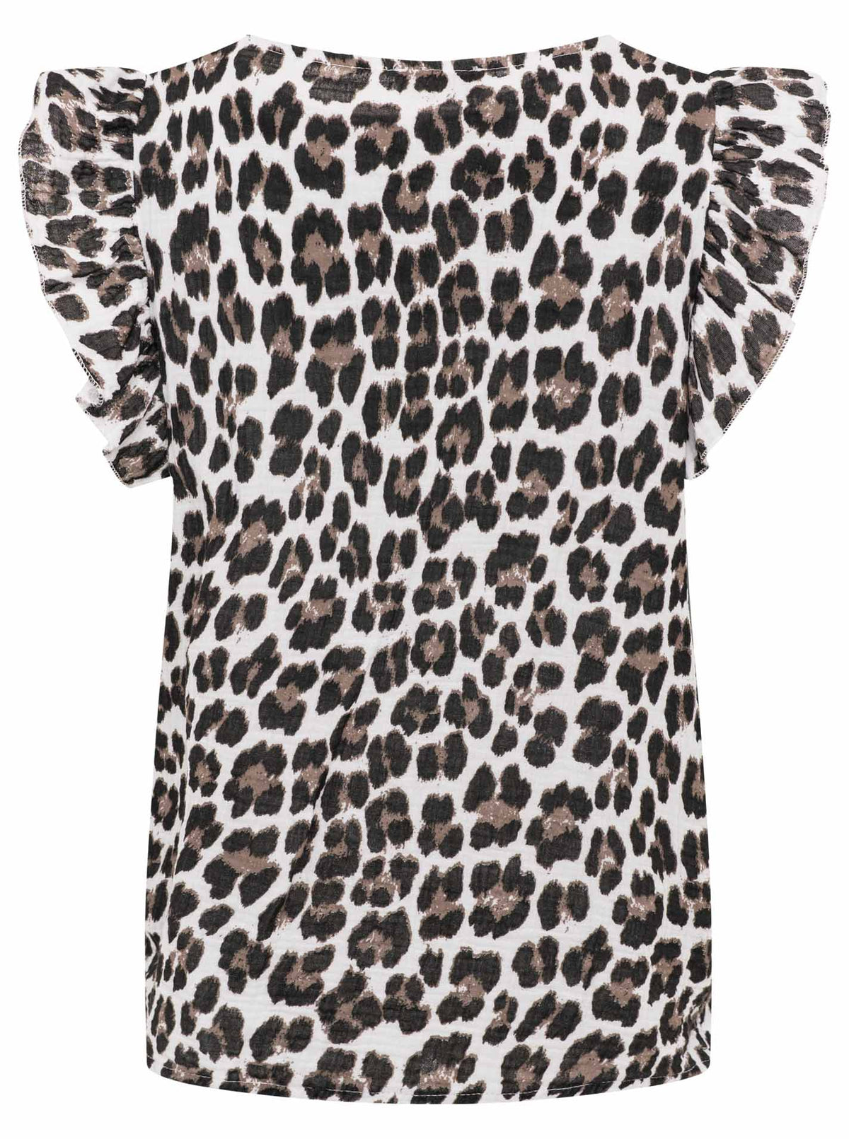 Zwillingsherz - Musselin Bluse Rüschen - Leo Beige