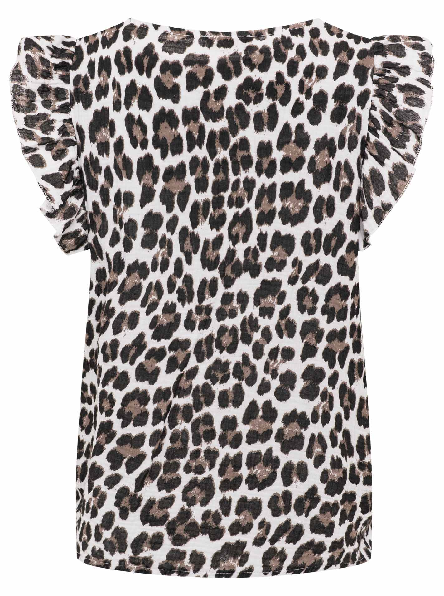 Zwillingsherz - Musselin Bluse Rüschen - Leo Beige