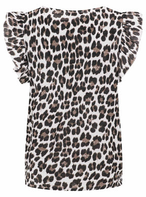 Zwillingsherz - Musselin Bluse Rüschen - Leo Beige