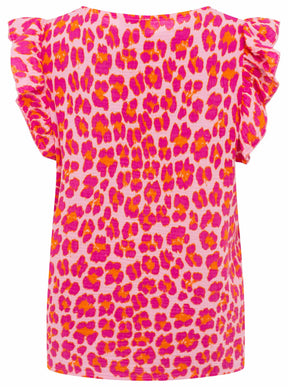 Zwillingsherz - Musselin Bluse Rüschen - Leo Pink