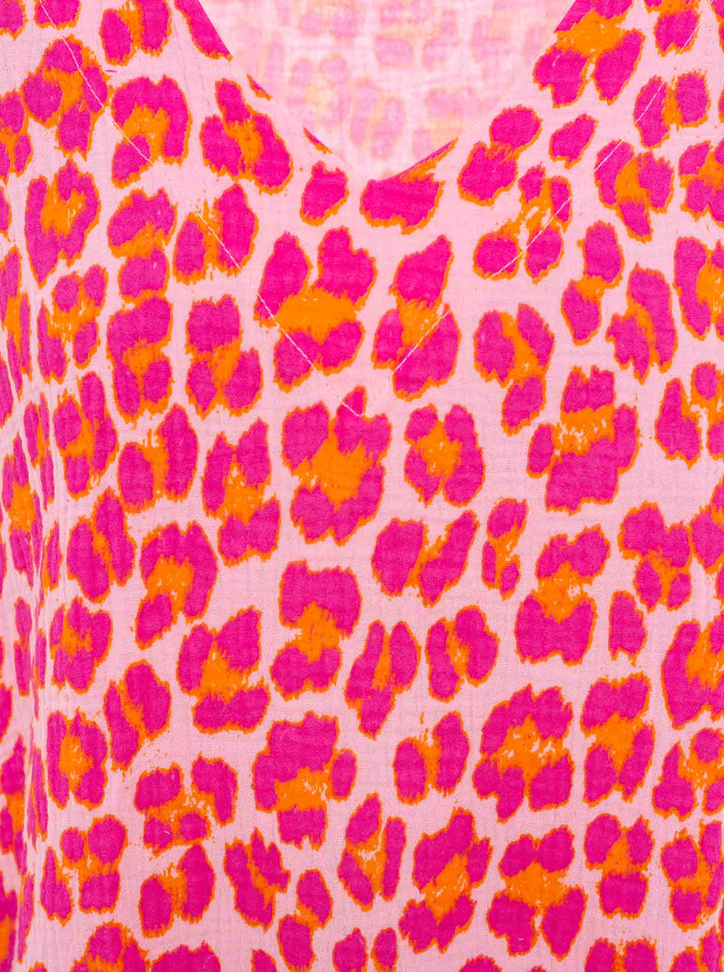 Zwillingsherz - Musselin Bluse Rüschen - Leo Pink