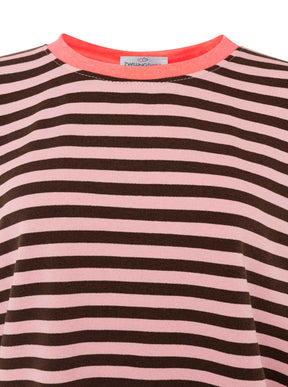 Zwillingsherz - Oversize Shirt "Neon Streifen" - Braun