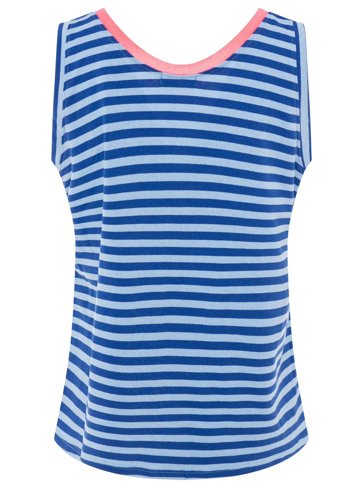 Zwillingsherz - Oversize Sweat Tank Top "Neon Stripes" - Royalblau