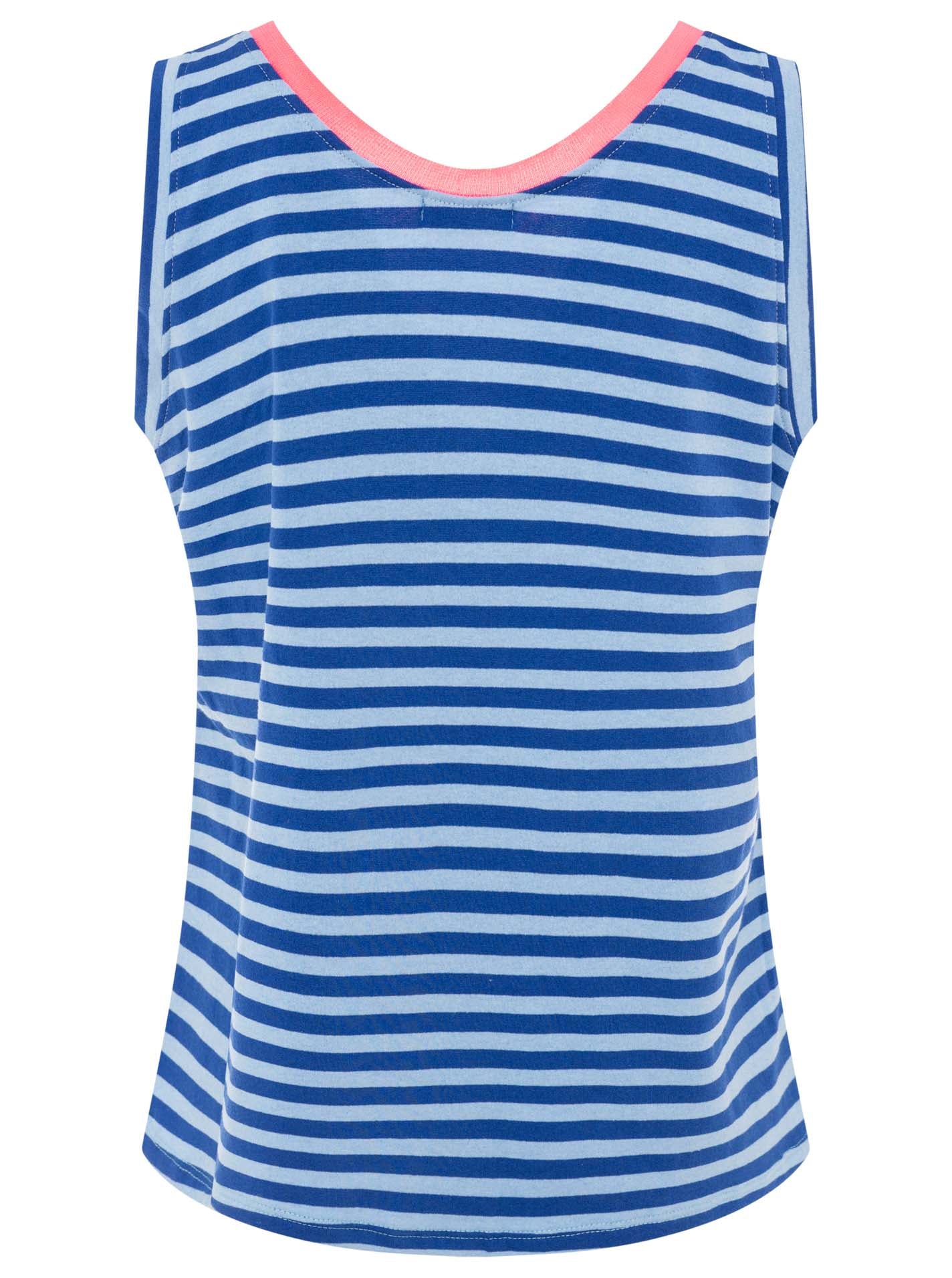 Zwillingsherz - Oversize Sweat Tank Top "Neon Stripes" - Royalblau
