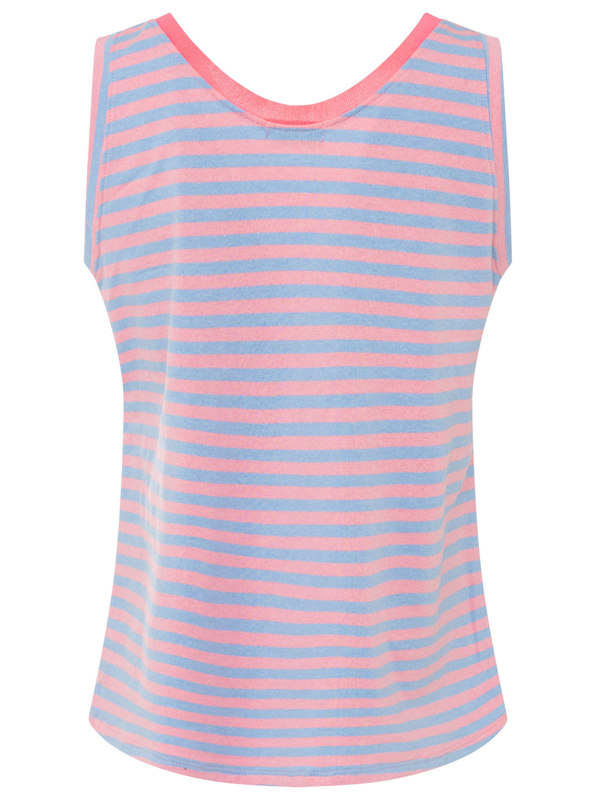 Zwillingsherz - Oversize Sweat Tank Top "Neon Stripes" - Hellblau