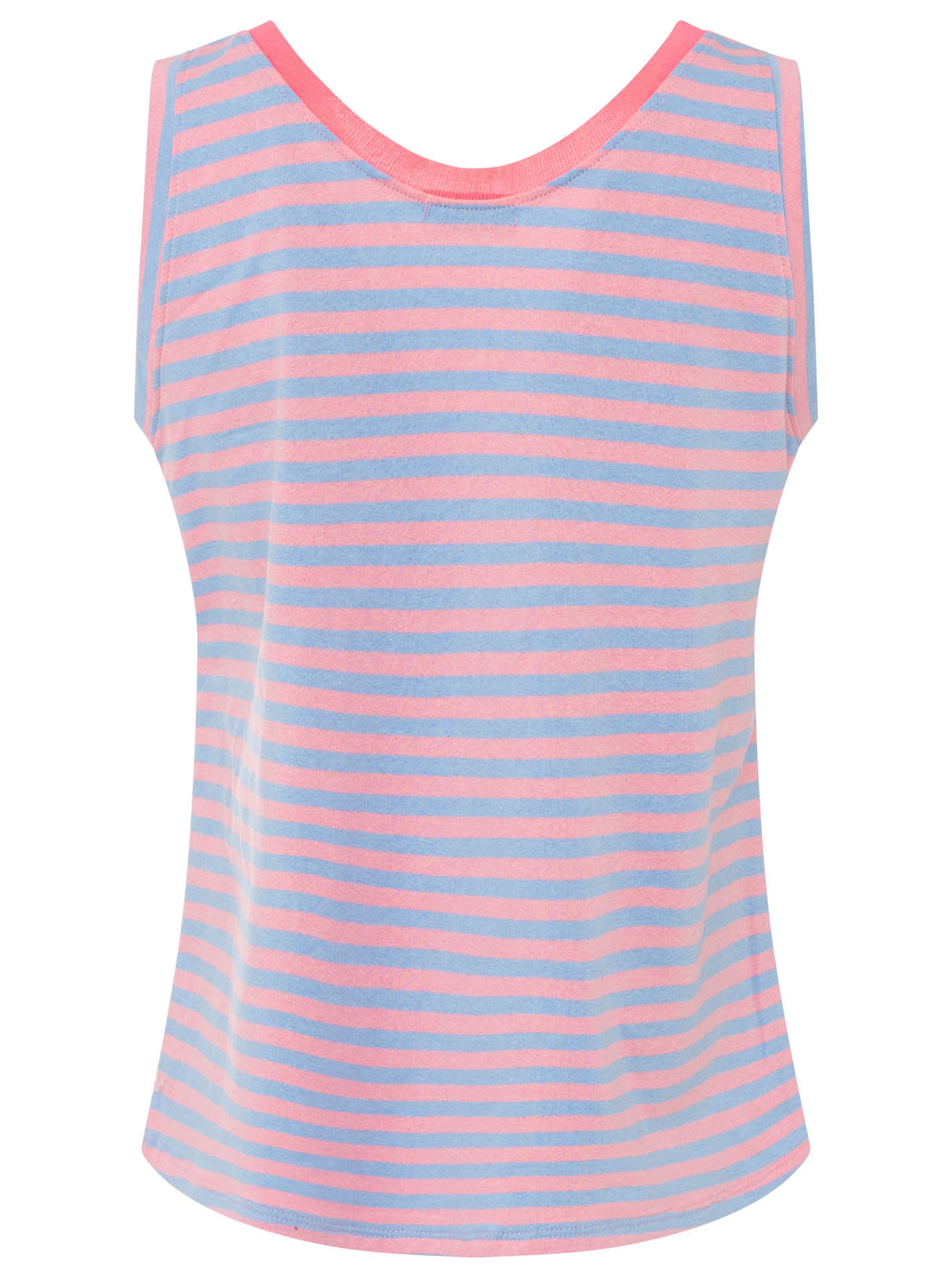 Zwillingsherz - Oversize Sweat Tank Top "Neon Stripes" - Hellblau