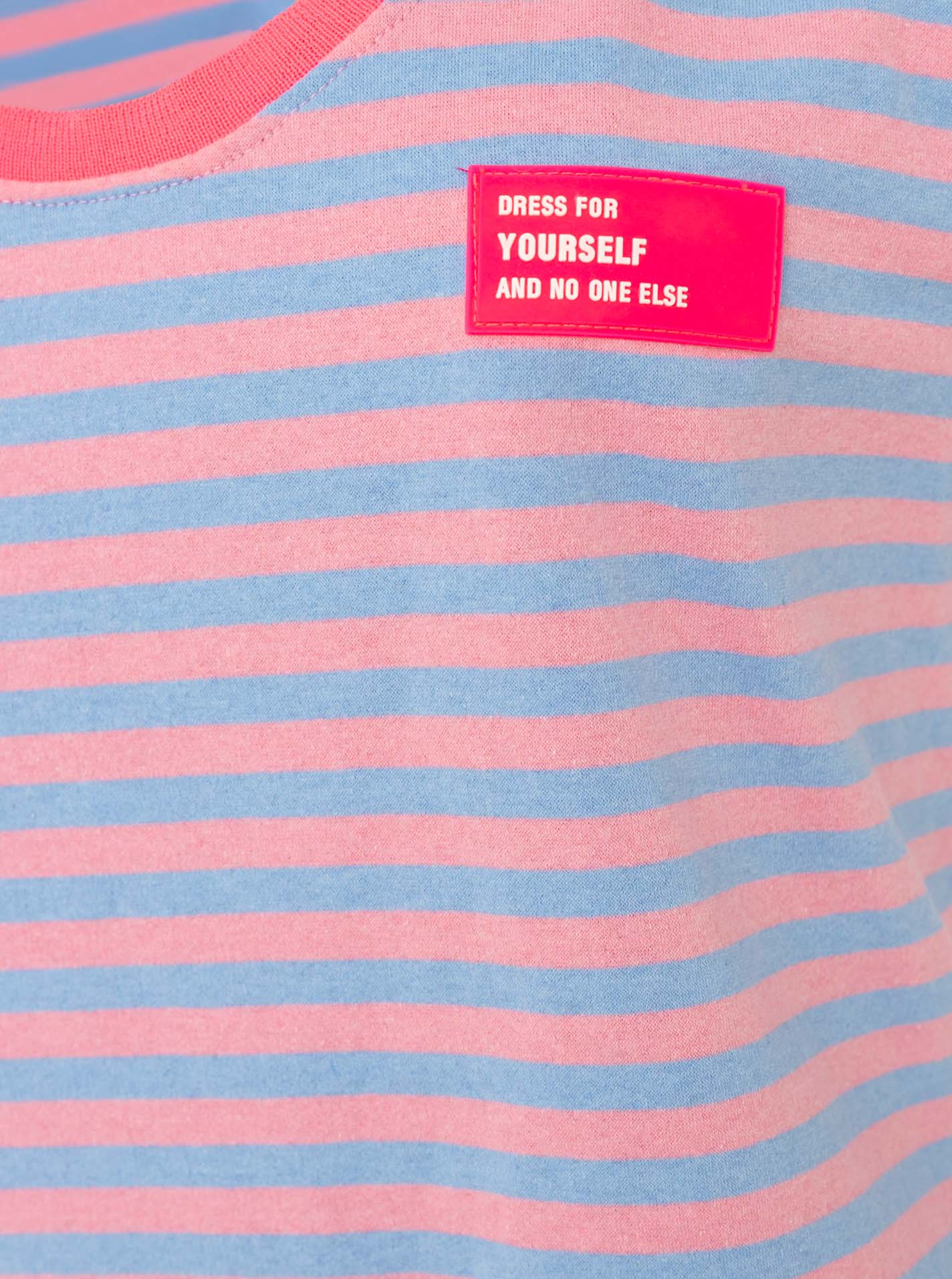 Zwillingsherz - Oversize Sweat Tank Top "Neon Stripes" - Hellblau