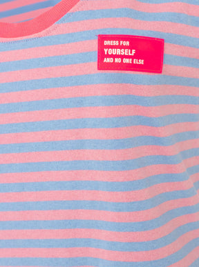 Zwillingsherz - Oversize Sweat Tank Top "Neon Stripes" - Hellblau