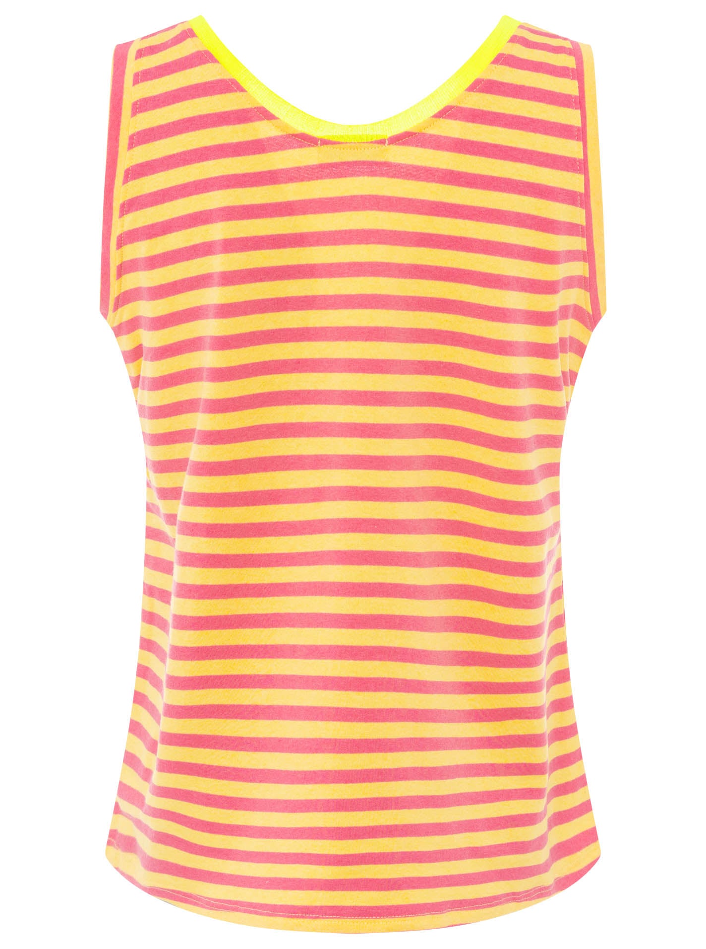 Zwillingsherz - Oversize Sweat Tank Top "Neon Stripes" - Gelb