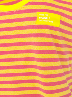 Zwillingsherz - Oversize Sweat Tank Top "Neon Stripes" - Gelb