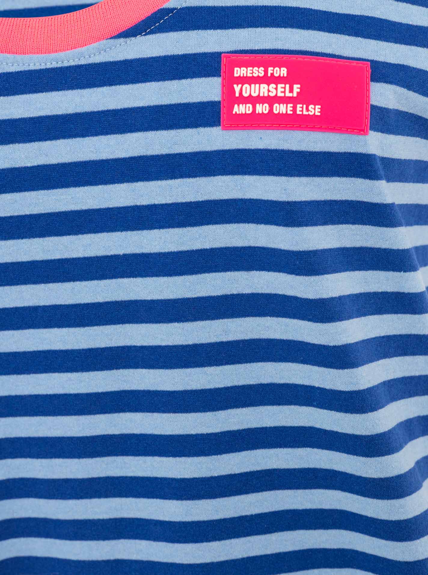 Zwillingsherz - Oversize Sweat Tank Top "Neon Stripes" - Royalblau