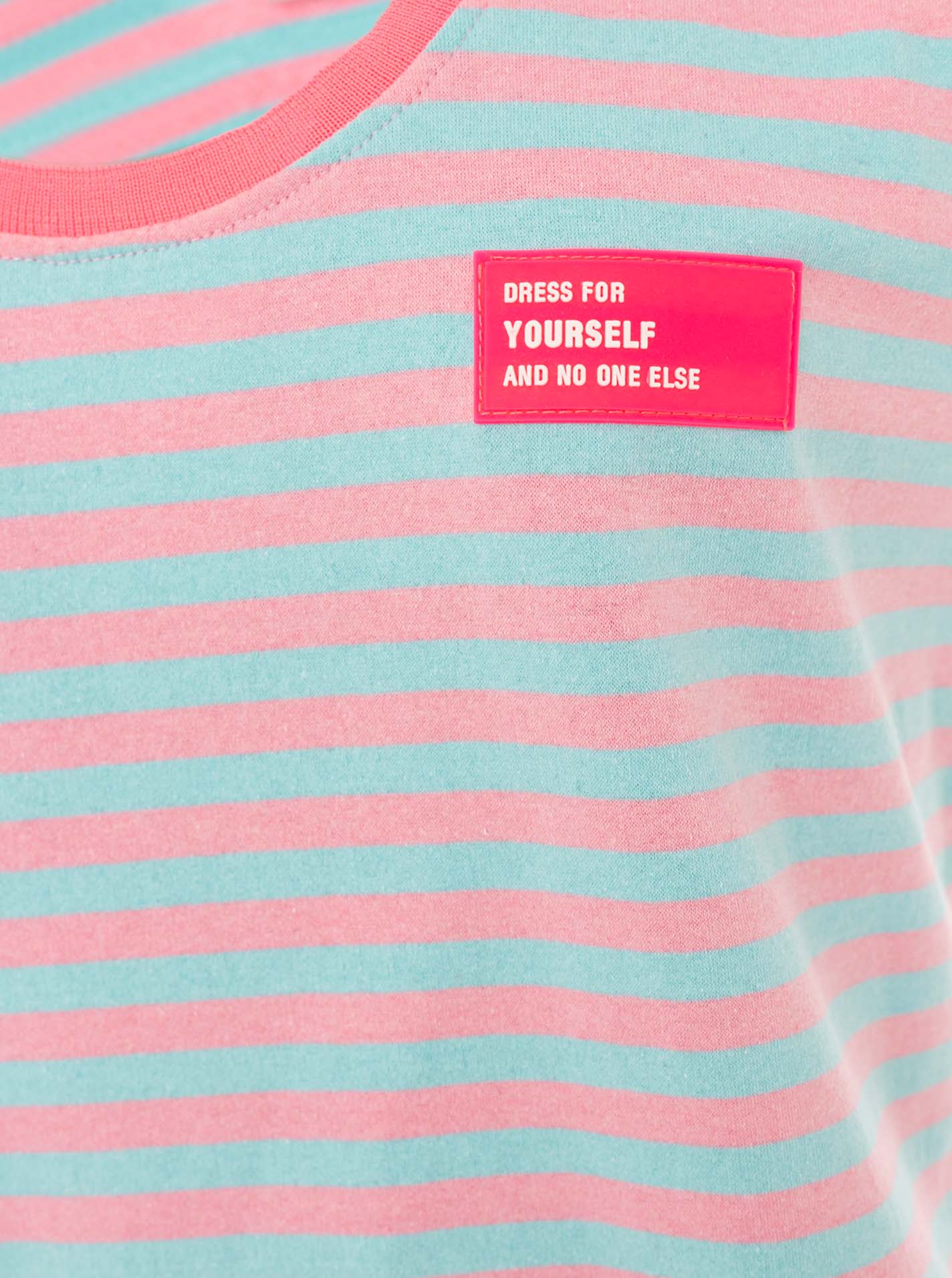 Zwillingsherz - Oversize Sweat Tank Top "Neon Stripes" - Türkis