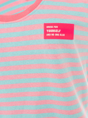 Zwillingsherz - Oversize Sweat Tank Top "Neon Stripes" - Türkis