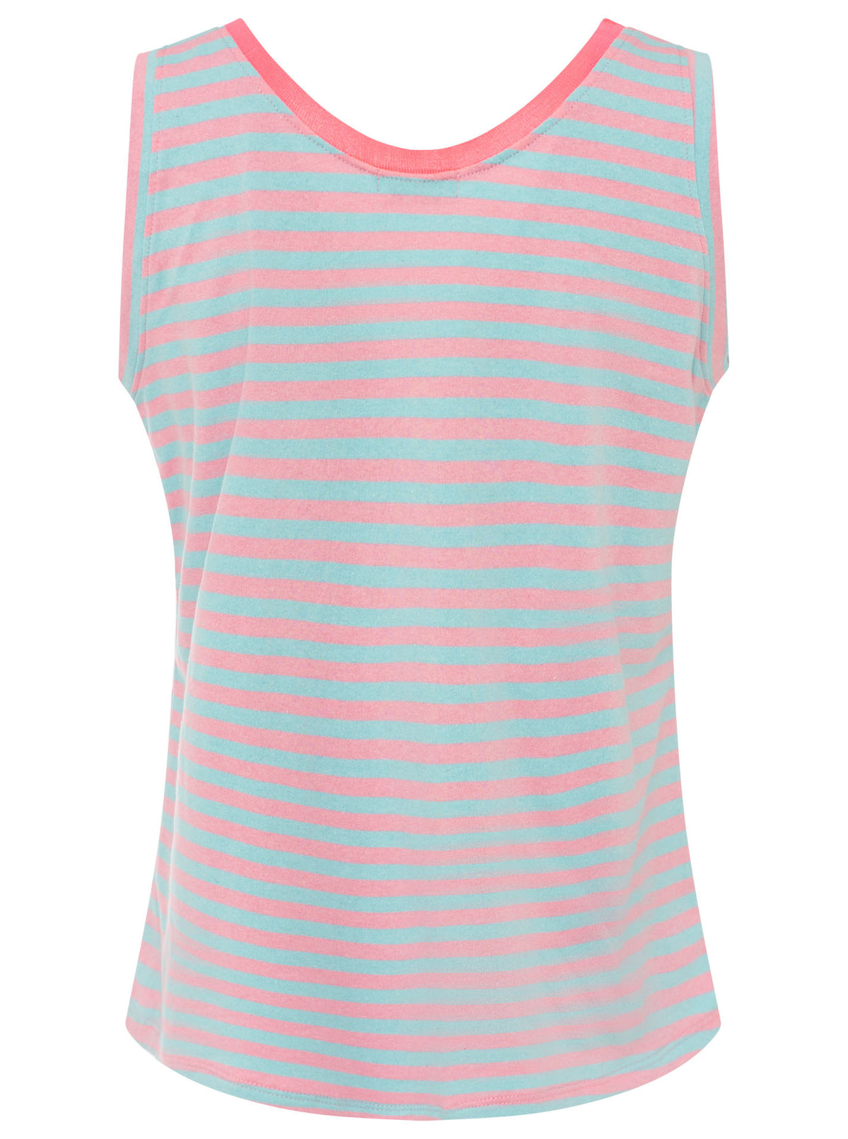 Zwillingsherz - Oversize Sweat Tank Top "Neon Stripes" - Türkis