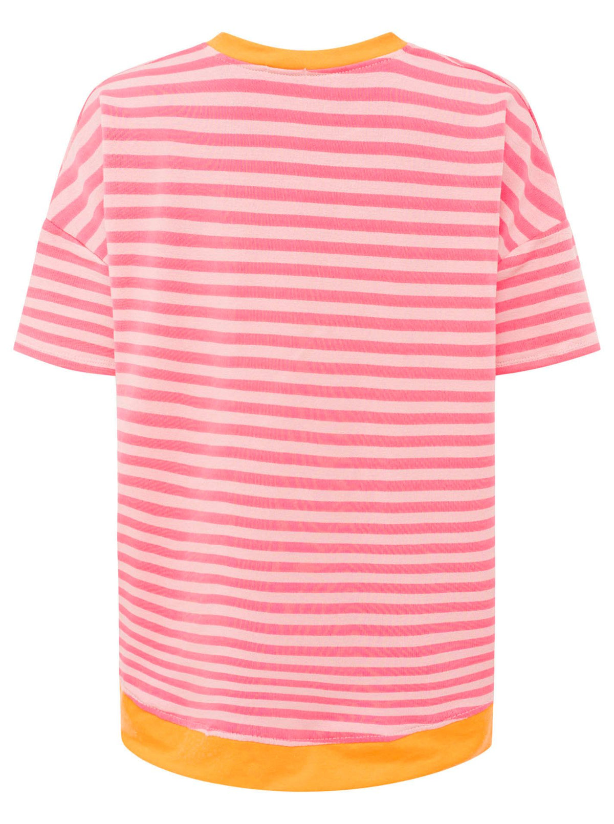 Zwillingsherz - Oversize Shirt "Neon Streifen" - Rosa/Orange