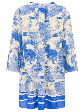 Zwillingsherz - Viskose Kleid "Safari" - Blau