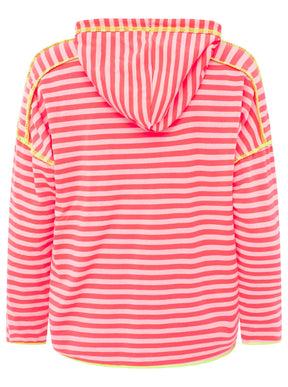 Zwillingsherz Hoodie "Neon Streifen" - Pink