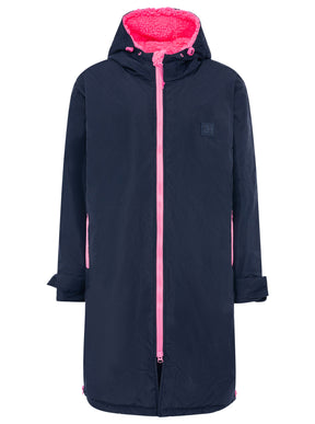 Zwillingsherz Damen Windjacke – Dunkelblau mit pinkem Futter