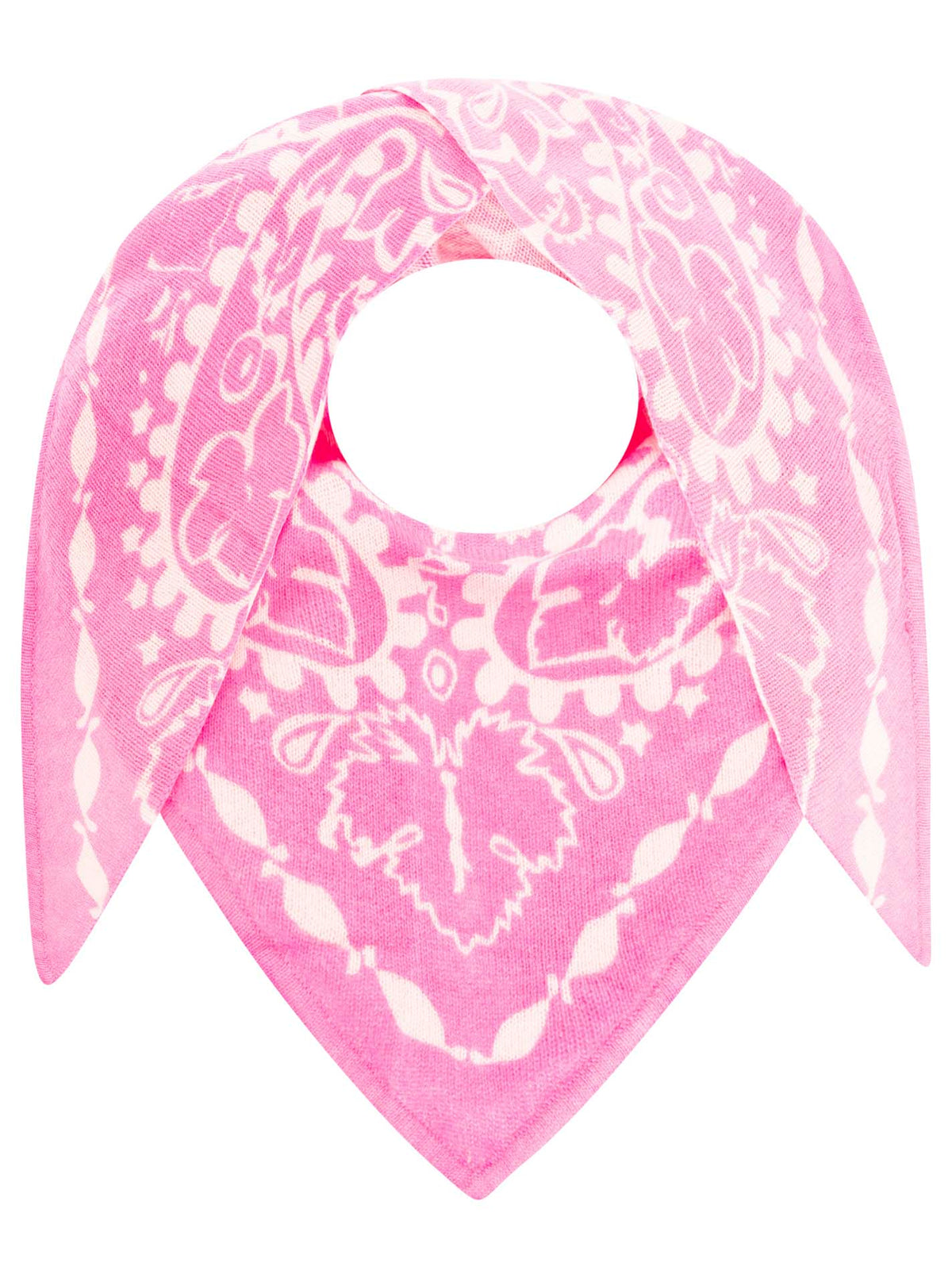 Zwillingsherz Schal - 100% Kaschmir /Cashmere Dreieckstuch "Paisley" Beige/Pink