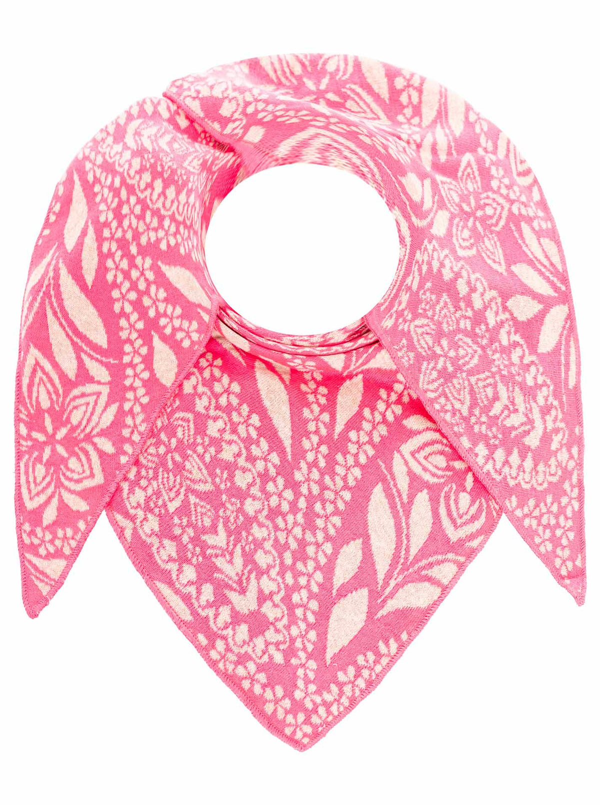 Zwillingsherz - Dreieckstuch "Paisley Blätter" Baumwolle - Pink