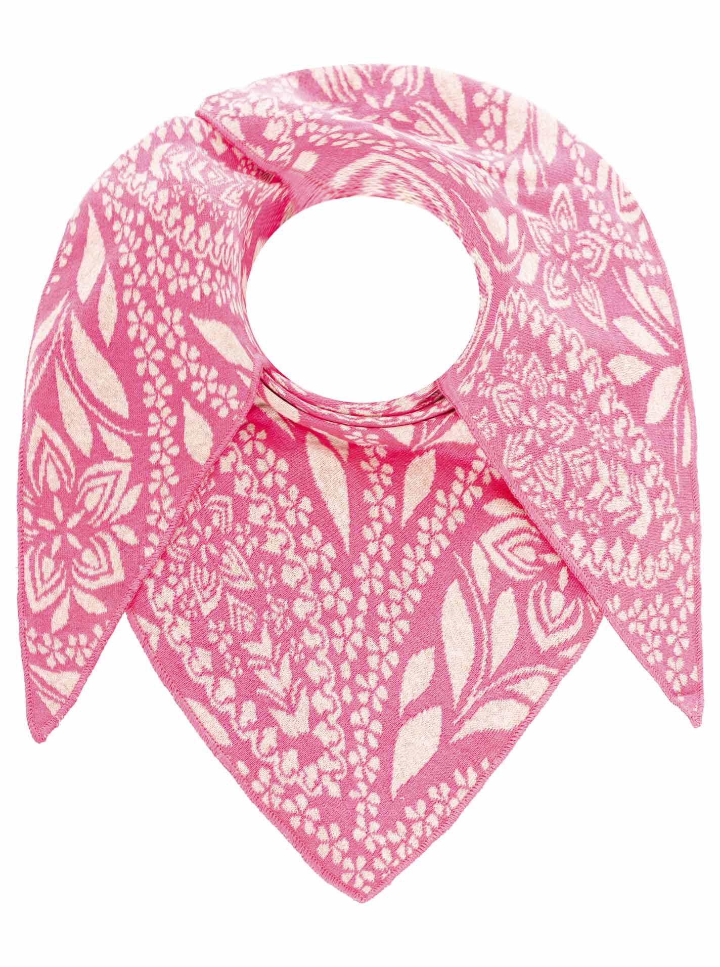 Zwillingsherz - Dreieckstuch "Paisley Blätter" Baumwolle - Pink