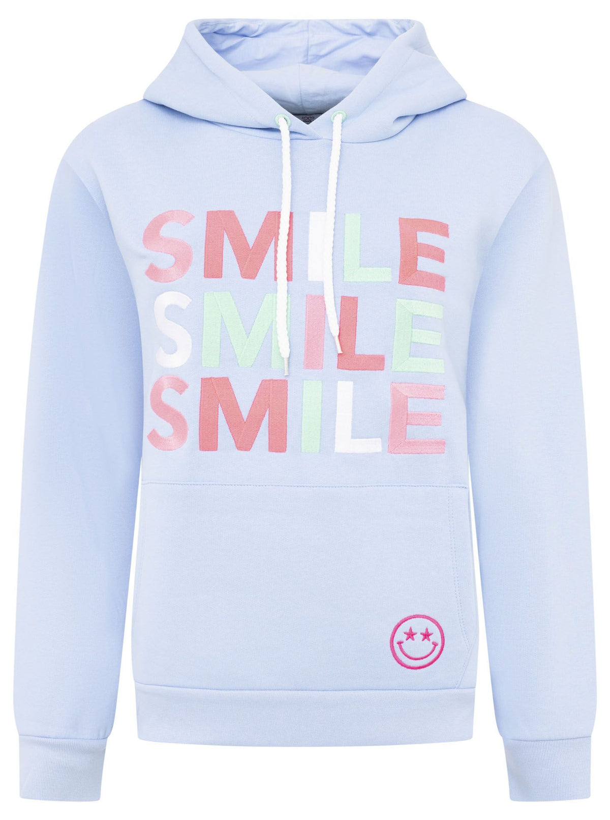 Zwillingsherz - Hoodie “Smile" - Hellblau/Pink