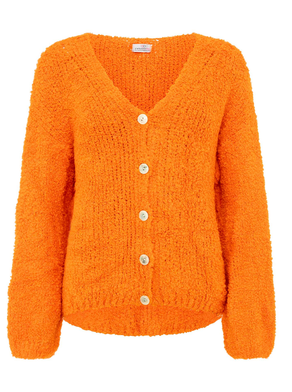 Zwillingsherz - "Kuschel Cardigan Plüsch" - Orange