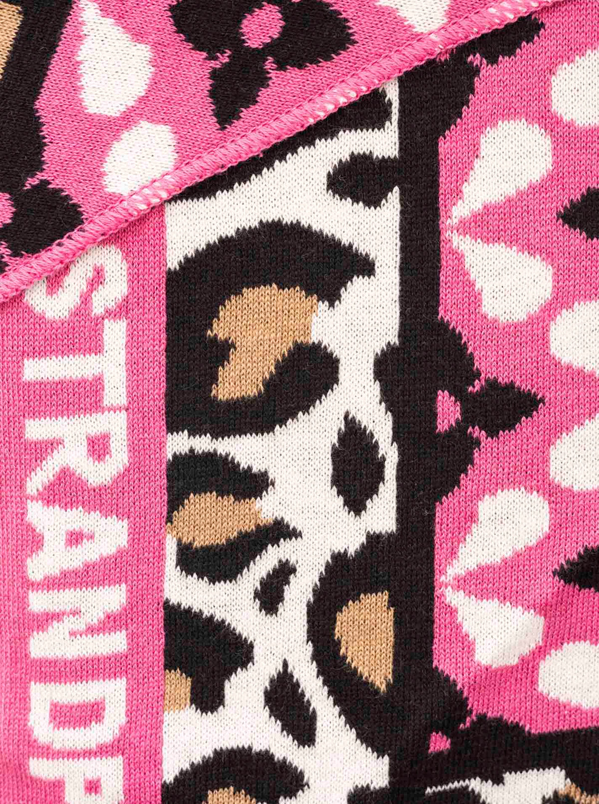 Zwillingsherz - Schal / Dreieckstuch "Strandpink Leo Rand" Baumwolle - Pink