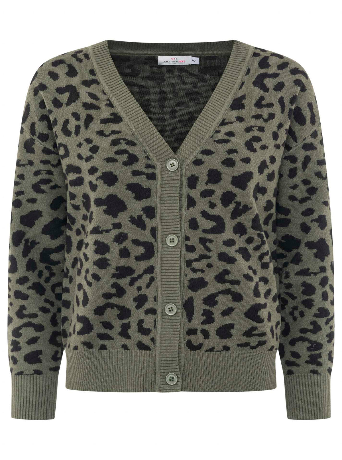 Zwillingsherz - Cardigan Leo/Leopard - Khaki
