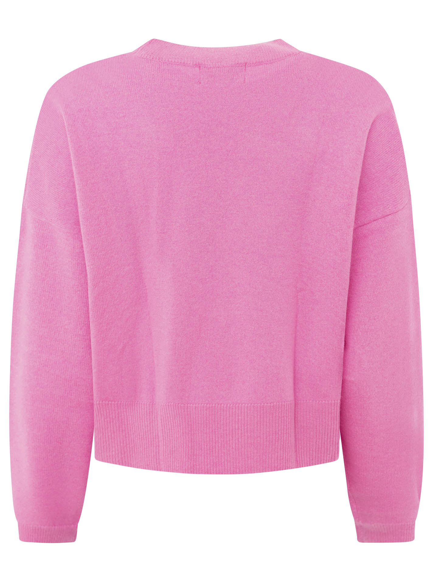 100% Kaschmir Rundhalspullover "Kastig" - Pink