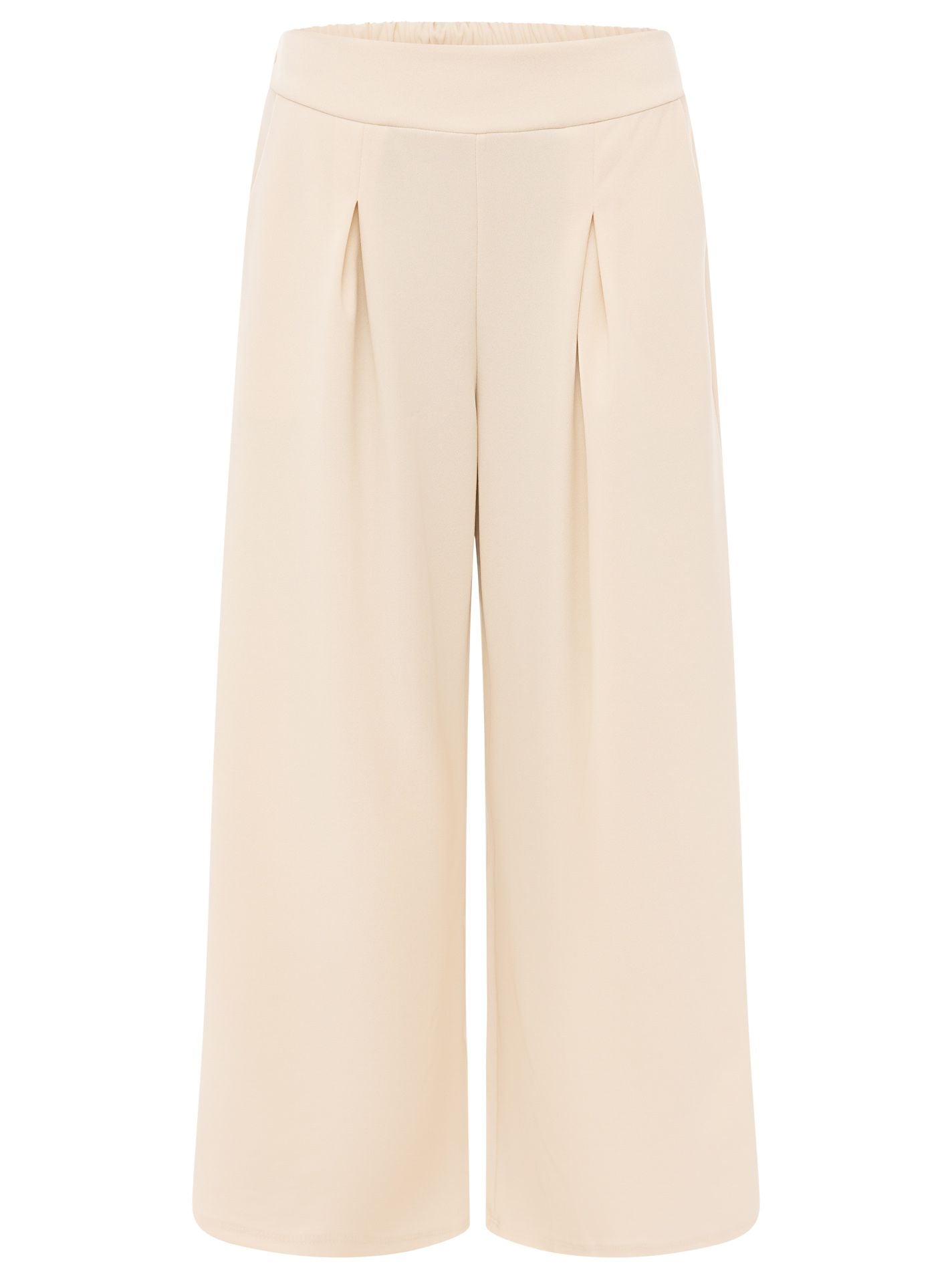Zwillingsherz Oversize Stoffhose "Bundfalte" - Hellbeige