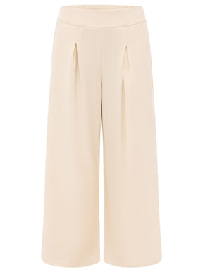 Zwillingsherz Oversize Stoffhose "Bundfalte" - Hellbeige