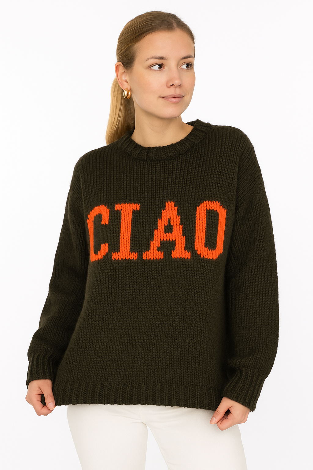 Zwillingsherz Pullover Ciao - Khaki