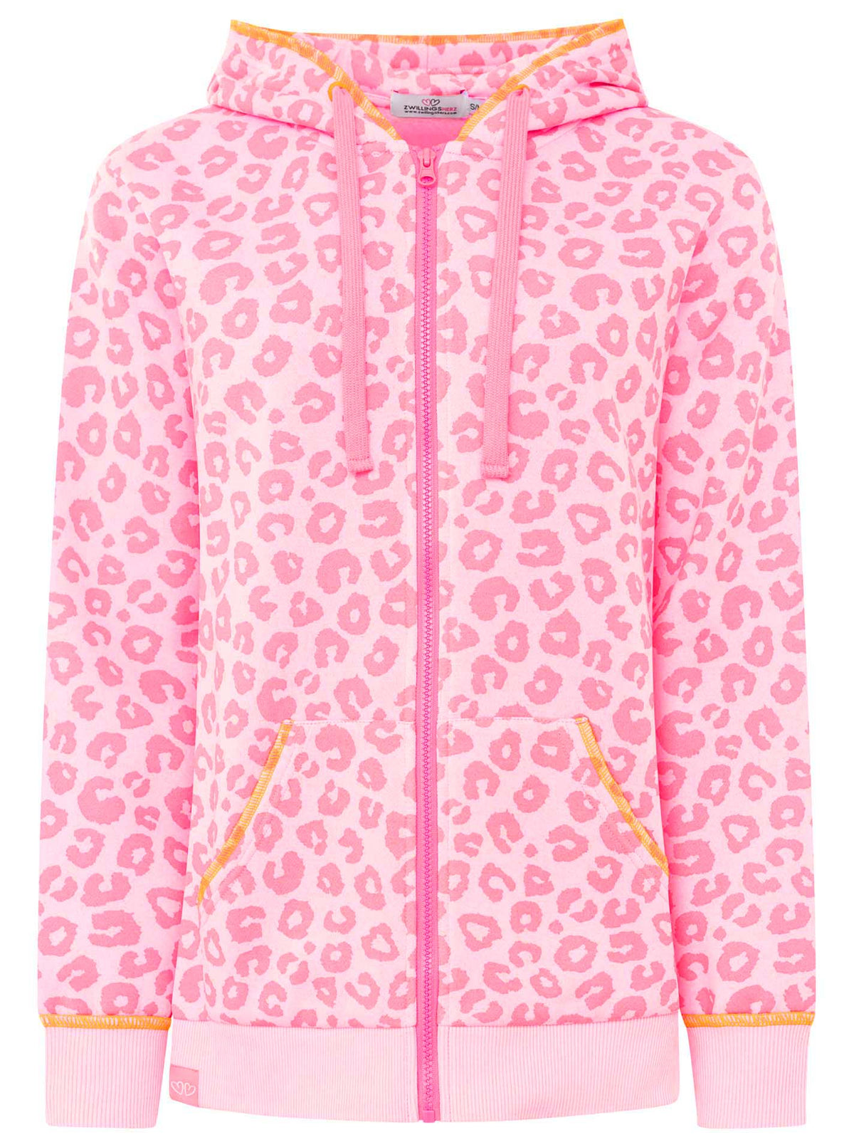 Zwillingsherz - Hoodiejacke Leopard mit Kapuze - Pink